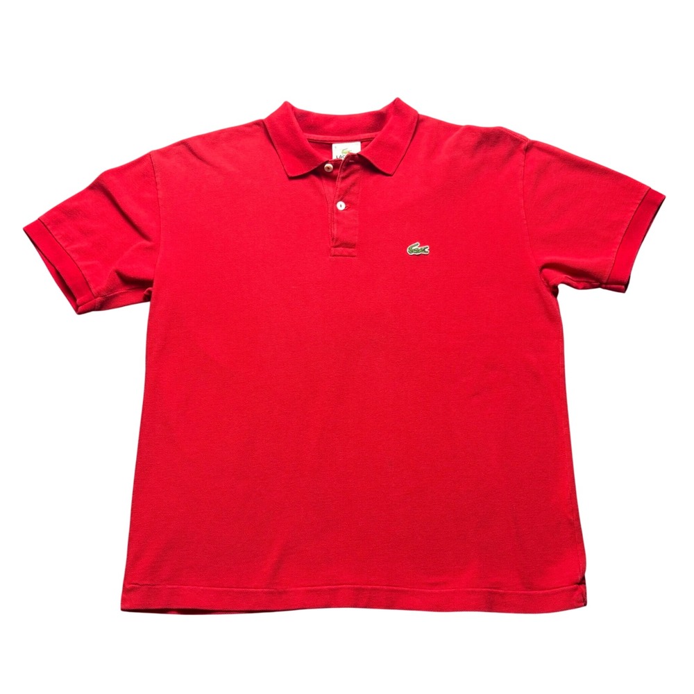 Lacoste Polo Shirt Mens 5 Red Cotton Pique Short Sleeve Classic Logo Top